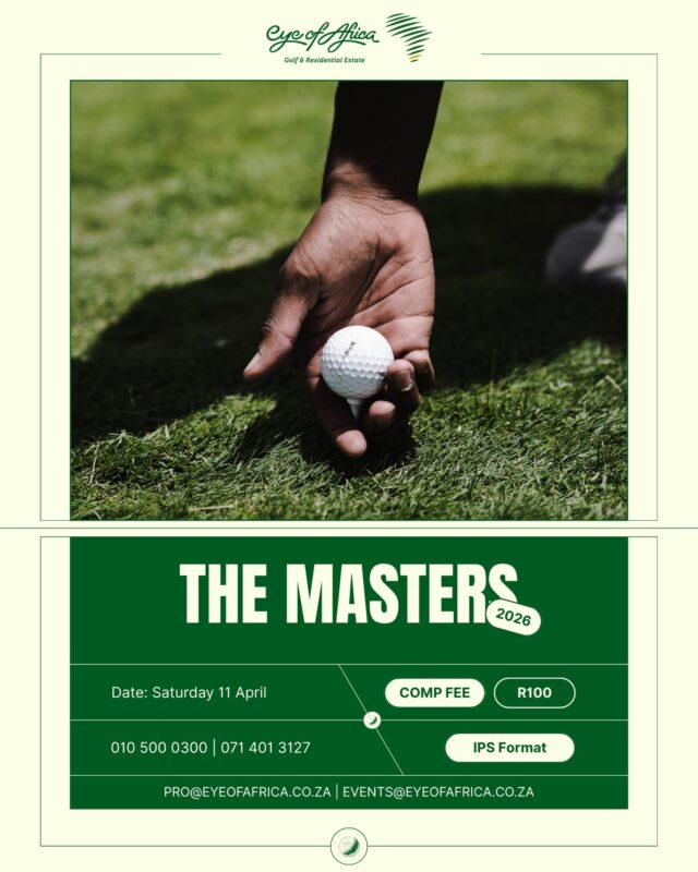 Game on, Golf Members! 🏌️‍♂️

Join us for The Masters at Eye of Africa, where every swing counts and every moment is enjoyed.

*Reminder: Booking is essential.

#EyeOfAfrica #GolfLife #GolfEstate #Golf