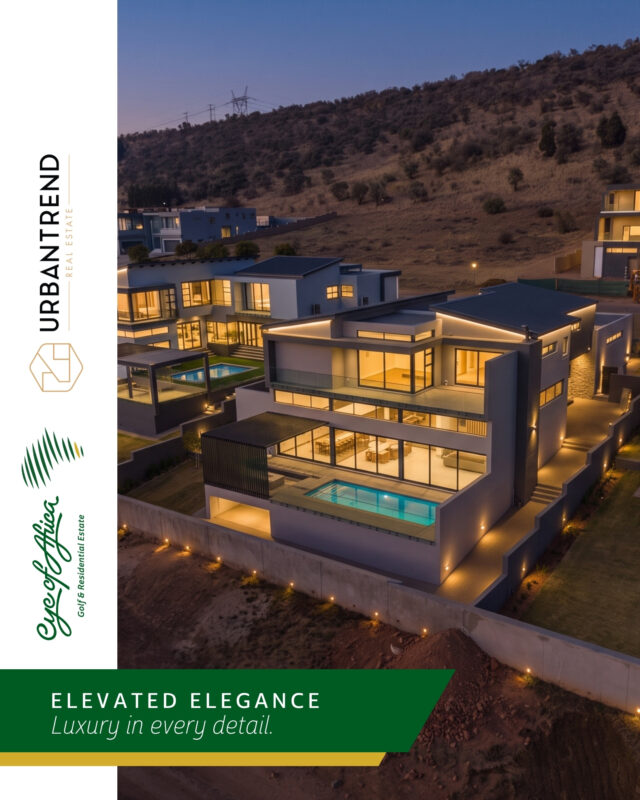 A home that makes a statement from every angle. ✨🏡

Set along the prestigious Sunset Boulevard, this newly completed architectural masterpiece brings together exceptional design, refined interiors and breathtaking panoramic views across Eye of Africa.

From the luxurious five en-suite bedrooms and designer kitchen to the expansive entertainment spaces, every detail has been thoughtfully considered. 

Step outside to an infinity pool, beautifully landscaped gardens and a private boma made for unforgettable evenings under the stars. 🌅🥂

🏡 5 En-Suite Bedrooms 
✨ 515m² Under Roof | 1,085m² Stand 
🌿 Panoramic Estate Views 
🚗 3-Car Garage 

Never before occupied and ready to welcome its first owners, this is luxury living at its finest.

💰 Priced at R11,000,000.00

📞 Tarryn Nash | 063 601 2800 
📞 Nontu Vilakazi | 078 651 8926 
📞 Sandra Harmse | 073 170 0105

*Certain images have been AI-enhanced or digitally edited for illustrative purposes.*

#EyeOfAfrica #UrbanTrend #DreamHome #LuxuryHome #GolfEstate