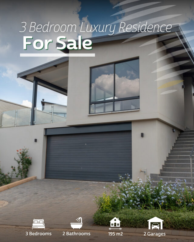 🌿 Modern Elegance with JHB Skyline Views
@ The Mirage | Eye of Africa Estate

A rare chance to own a single-storey, full-title home — one of the last direct from the developer in this exclusive enclave.

Enjoy open-plan living, oak-toned floors, and elevated views from your private garden 🌇

✨ Property Highlights:
• 3 Beds | 2 Baths
• 195 sqm under roof | 273 sqm stand
• Double garage + main living on one level
• Platinum tiled living areas + private garden
• Optional premium appliance package
• Only estate levy — no body corporate 🚫

Perfect for starting out, scaling down, or securing low-maintenance luxury in a world-class estate.

▪️ Priced at only R 3,298,000
📍 Book your private viewing today.

#UrbanTrend #EyeOfAfrica #TheMirage #GolfEstate #RealEstate