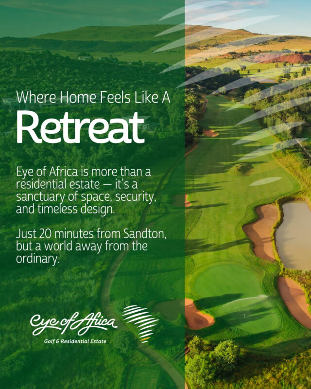 🌿 More than a place to live. A place to belong.

Nestled within rolling landscapes, championship golf course views, and protected green spaces, Eye of Africa offers a lifestyle that feels worlds away from the city - while remaining just minutes from it.

From peaceful morning walks and outdoor adventures to exceptional security and a thriving community, every day here feels a little more like a retreat. 🥰

#EyeOfAfrica #EstateLiving #GolfEstate #LuxuryLifestyle #LiveTheLifestyle