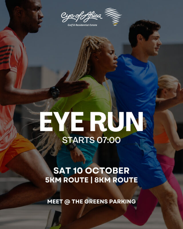 Start your Saturday with a run through the estate. 🏃‍♀️🌿

Fresh air, good company and a great way to get moving.

See you at the Eye Run. 👟

#EyeOfAfrica #EyeRun #EstateLiving