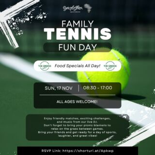 Get ready for a game, set, match and a ton of fun! 🎾

Looking for a way to bring the whole family together for some fun in the sun? Grab your rackets and come join us at Eye Of Africa for a Family Tennis Day. Whether you’re a seasoned player or just trying out a few swings, there’s something for everyone.🎉

What’s Happening:
🎾 Brush up on your Tennis Technique 
👨‍👩‍👧‍👦 Friendly Matches
🥇 Exciting Challenges 
🏆 Prize Giving 
🎧 Live DJ

✅ Sunday 17 November 2024
✅ 08:30 - 17:00
✅ RSVP, link in bio.

All ages are welcome!

#EyeOfAfrica #FamilyTennis #TennisBonding