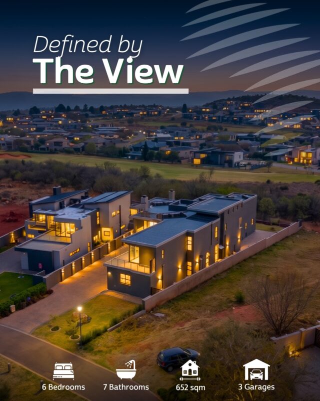 This one is all about the view. 👀⛳

Set opposite a quiet park and overlooking the 14th hole, this six-bedroom residence combines an exceptional position with spaces made for entertaining.

Think expansive open-plan living, multiple kitchens, a built-in bar, a pool and entertainment deck, plus a private upstairs retreat with a PJ lounge, dedicated study, and a north-facing master suite.

🏡 6 Bedrooms
🛁 7 Bathrooms
🚗 3 Garages
💻 Separate study
🍸 Built-in bar
🏊 Swimming pool
☀️ Solar and inverter backup

💰 Priced at R10,699,000.00

📞 Tarryn Nash | 063 601 2800
📞 Nontu Vilakazi | 078 651 8926
📞 Sandra Harmse | 073 170 0105

#EyeOfAfrica #LuxuryLiving #GolfEstateLiving #LuxuryProperty #PropertySouthAfrica